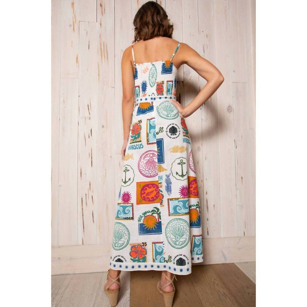 NEW ANNA CATE lynn midi dress in white tropic - Picture 3 of 5
